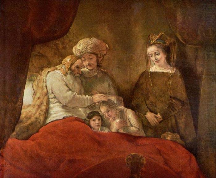 REMBRANDT Harmenszoon van Rijn Jacob blessing Joseph second son, china oil painting image